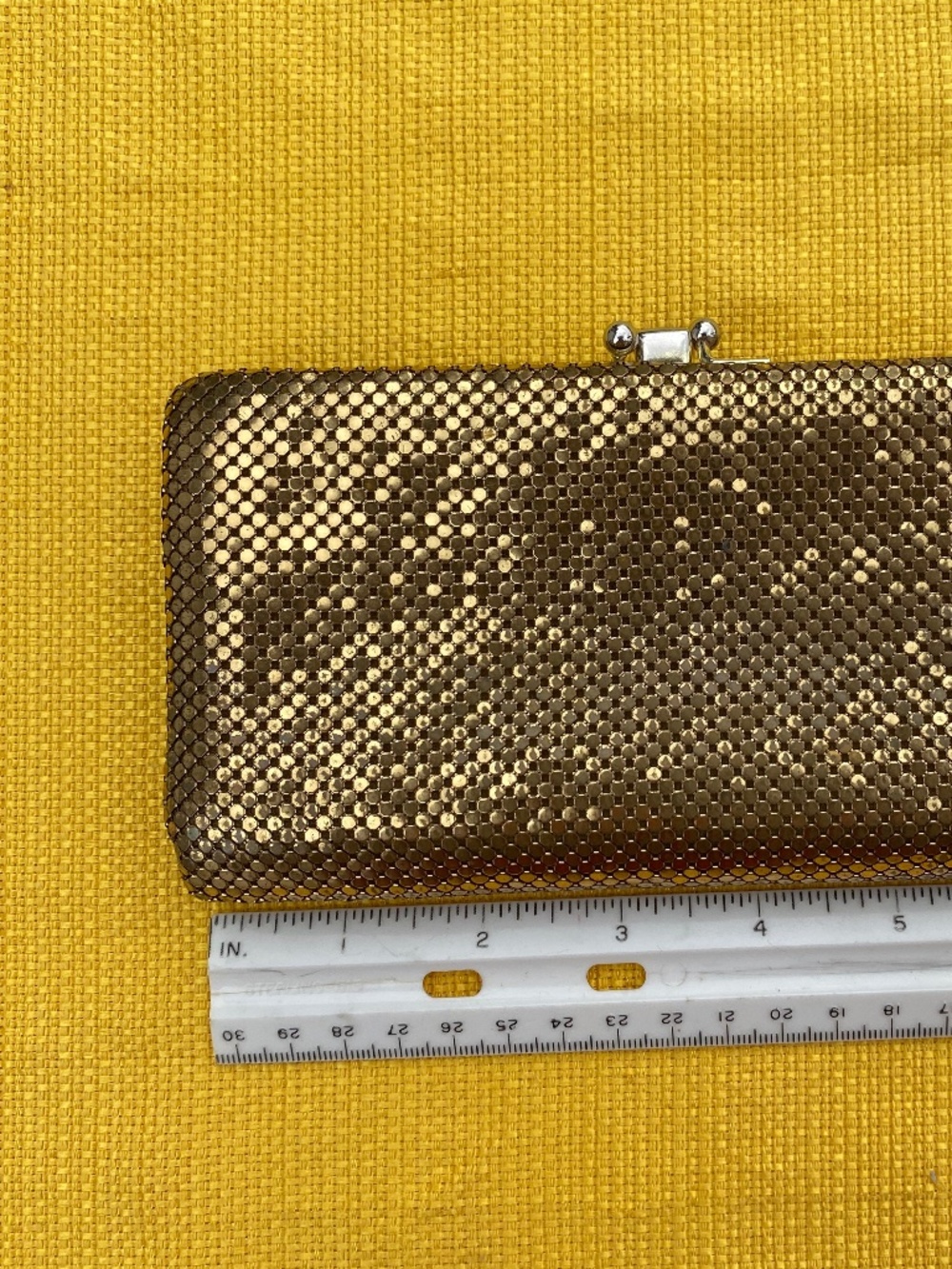 Whiting & Davis gold mesh wallet/clutch